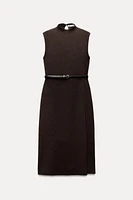 BELTED LONG KNIT DRESS