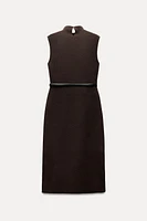 BELTED LONG KNIT DRESS