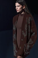 KNIT COAT WITH METALLIC THREAD