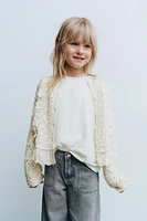 RUFFLED KNIT CARDIGAN