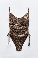 ANIMAL PRINT TULLE SWIMSUIT