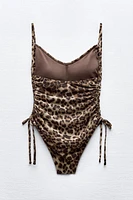 ANIMAL PRINT TULLE SWIMSUIT