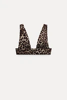 ANIMAL PRINT TULLE BIKINI TOP