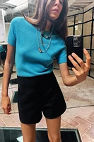 100% WOOL BASIC SHORT SLEEVE TOP