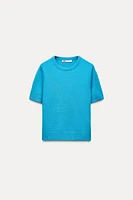 100% WOOL BASIC SHORT SLEEVE TOP