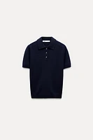 100% WOOL BASIC JERSEY POLO SHIRT