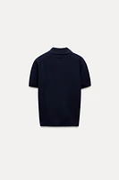 100% WOOL BASIC JERSEY POLO SHIRT