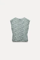 WRINKLED EFFECT KNIT TOP