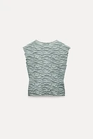 WRINKLED EFFECT KNIT TOP