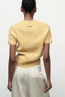 100% WOOL CABLE KNIT TOP