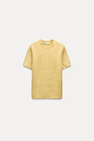 100% WOOL CABLE KNIT TOP