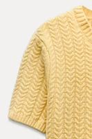 100% WOOL CABLE KNIT TOP