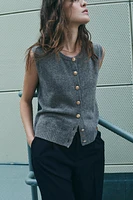 100% WOOL KNIT SWEATER VEST