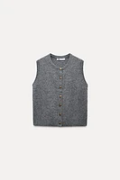 100% WOOL KNIT SWEATER VEST