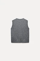 100% WOOL KNIT SWEATER VEST