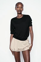 PLAIN KNIT BASIC SHORT SLEEVE TOP