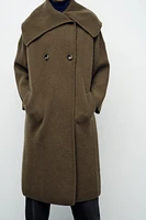 100% WOOL WIDE LAPEL COAT