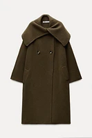 100% WOOL WIDE LAPEL COAT