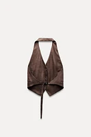 ZW COLLECTION LINEN BLEND HALTER VEST