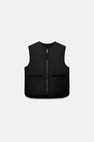 REVERSIBLE WOOL BLEND VEST ZW COLLECTION