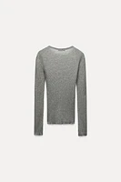 LONG SLEEVED RIBBED T-SHIRT