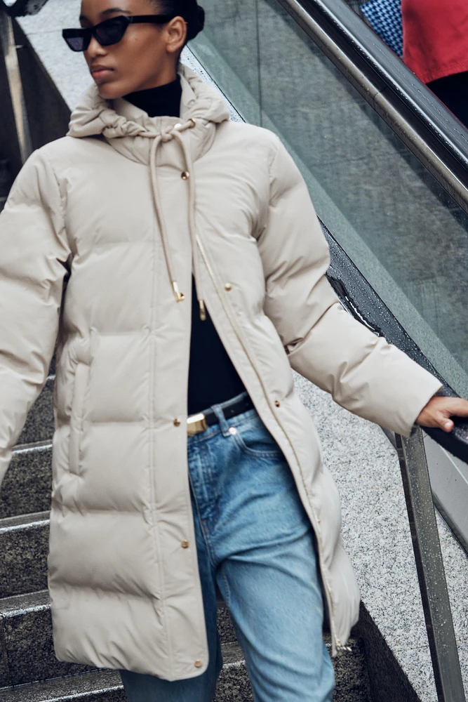 WINDPROOF HOODED PUFFER ANORAK