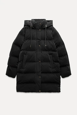 WINDPROOF HOODED PUFFER ANORAK