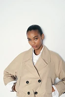 SHORT DOUBLE-BREASTED TRENCH COAT