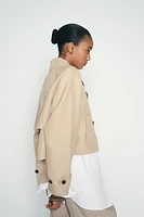 SHORT DOUBLE-BREASTED TRENCH COAT