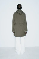 TECHNICAL EFFECT FABRIC LONG JACKET