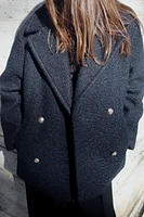 DOUBLE-BREASTED BOUCLÉ COAT