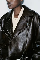 FAUX LEATHER BIKER JACKET