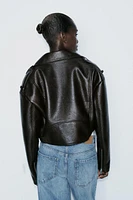 FAUX LEATHER BIKER JACKET