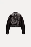 FAUX LEATHER BIKER JACKET