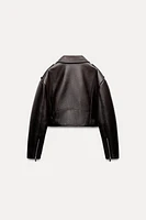 FAUX LEATHER BIKER JACKET