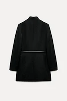 BELTED WOOL BLEND COAT