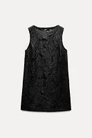 FAUX LEATHER DIE-CUT DRESS