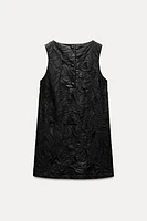 FAUX LEATHER DIE-CUT DRESS