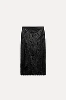 DIE CUT FAUX LEATHER SKIRT