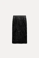 DIE CUT FAUX LEATHER SKIRT