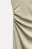 HALTER DRESS WITH METALLIC THREAD