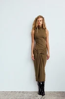 MIDI DRESS WITH TIED KNOT