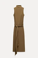 MIDI DRESS WITH TIED KNOT