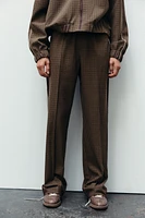 PLAID PANTS WITH SIDE STRIPE