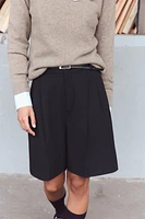 BELTED PLEATED SHORTS