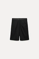 BELTED PLEATED SHORTS