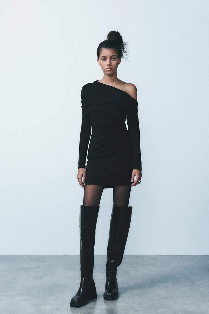 PLEATED ASYMMETRIC DRESS