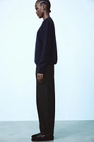 BUTTON HEM BARREL PANTS