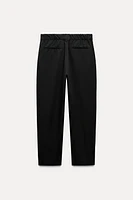 BUTTON HEM BARREL PANTS