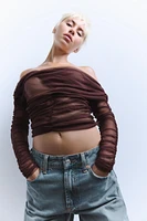 DRAPED 100% SILK WRAP TOP